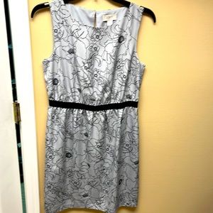 LOFT gray and black floral sleeveless dress. XS